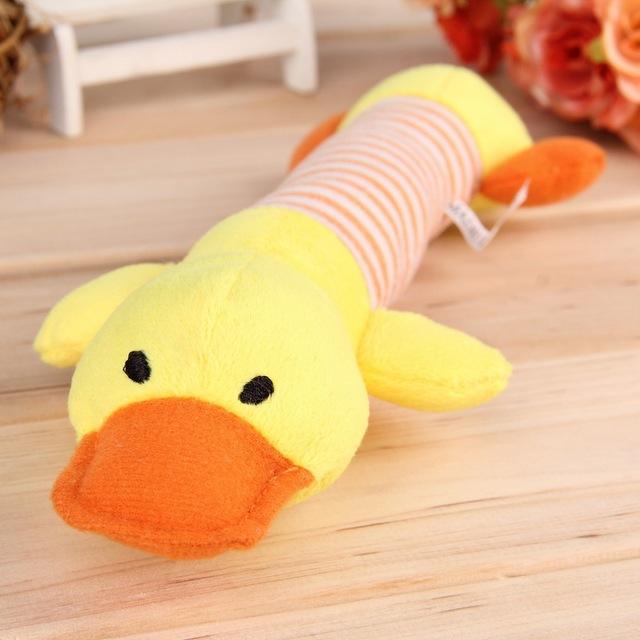 Long Stuffed Dog Toy With Squeaker - Duck, Pig, Elephant